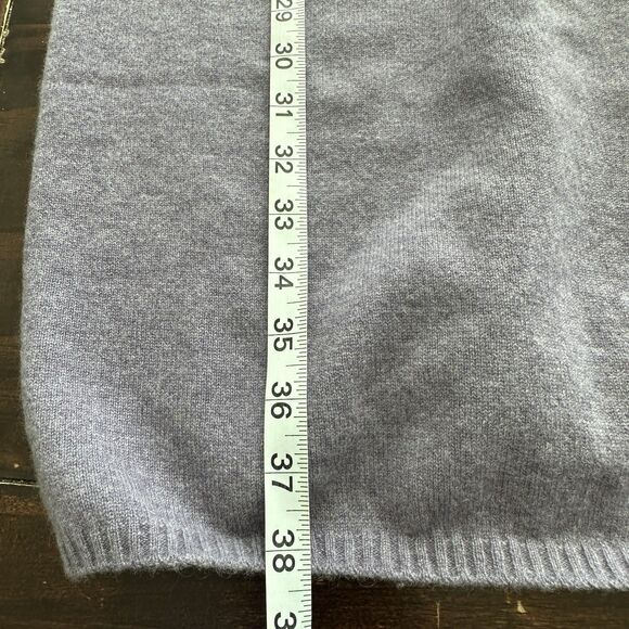 NWT Black goat Cashmere Dress Lilac Gathered Waist Knee Length Sweater Dress L - Picture 8 of 13